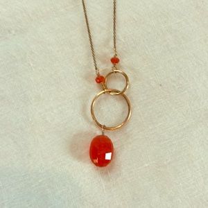 Edina kiss orange and gold necklace